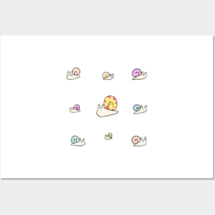 Funny snails stickers Posters and Art